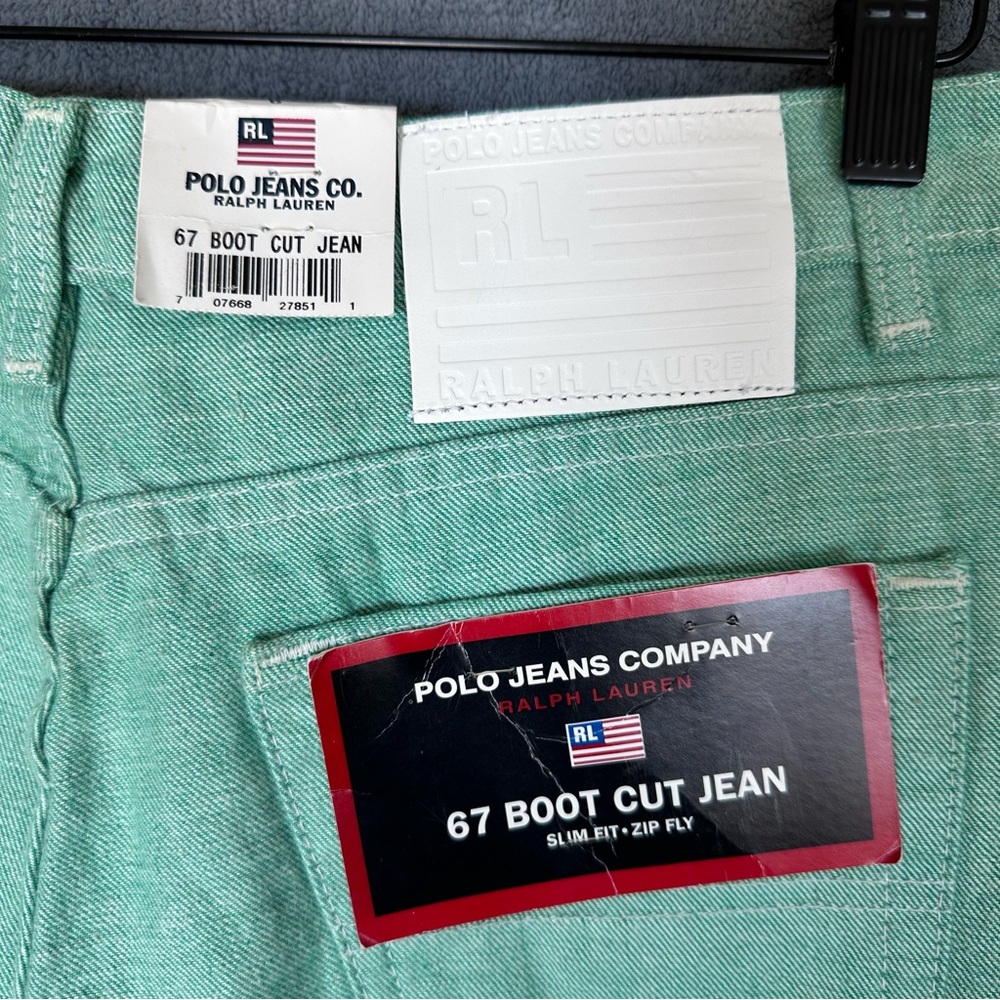Polo Ralph Lauren Y2K 90’s 2000’s Mint Green 67 Bootcut Jeans Size 6 100% Cotton